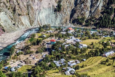 Mansehra Bölgesi, Kaghan Vadisi 'ndeki Shogran dağları arasındaki köy, Pakistan' ın kuzey bölgeleri, Khyber-Pakhtunkhwa