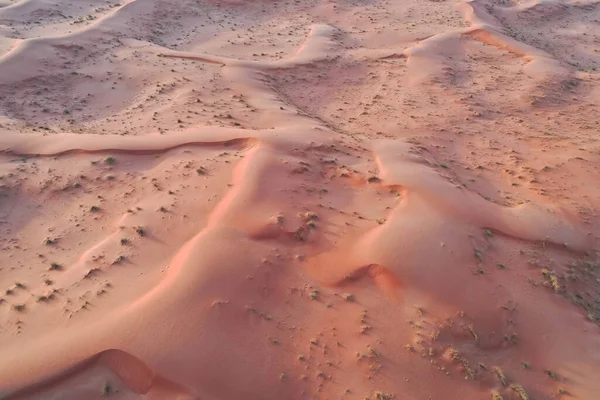 Vista Drone Deserto Seco Dubai Com Ondulações Areia Paisagem Geológica — Fotografia de Stock