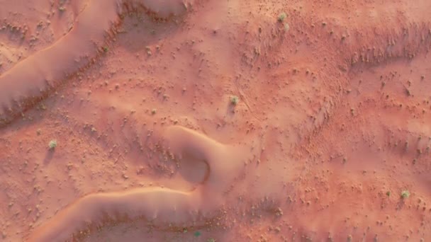 Dubai Deki Kum Dalgacıkları Ile Kuru Çöl Drone Görünümü Birleşik — Stok video