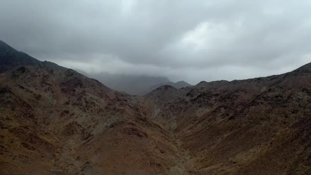 Paesaggio Geologico Delle Montagne Kalba Caratterizzato Montagne Secche Rocciose Sharjah — Video Stock