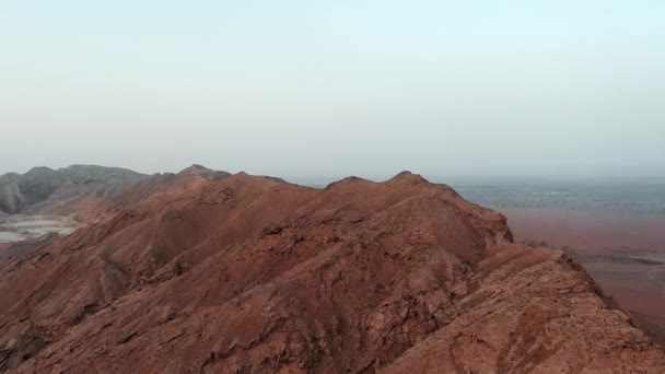 Drone Footage Vue Aérienne Des Rochers Fossiles Dans Désert Meliha — Video