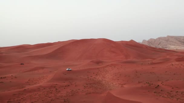 Drone Πλάνα Αεροφωτογραφία Της Ξηρής Ερήμου Στη Sharjah Κυματισμούς Άμμου — Αρχείο Βίντεο