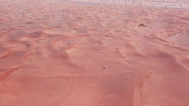 Drone Footage Vue Aérienne Désert Sec Sharjah Avec Ondulations Sable — Video