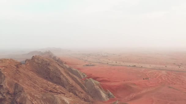4K Drone Footage, Veduta aerea delle rocce fossili nel deserto di Meliha con increspature di sabbia, Paesaggio geologico del deserto delle dune di sabbia negli Emirati Arabi Uniti, Drone Videos — Video Stock