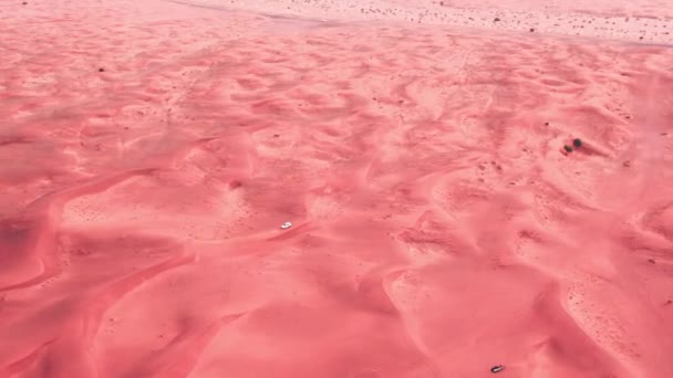 4K Drone Footage, Vue Aérienne Du Désert Sec à Dubaï Avec Ondulations De Sable, Paysage Géologique Du Désert De Haute Dune aux Émirats Arabes Unis, Drone Videos — Video