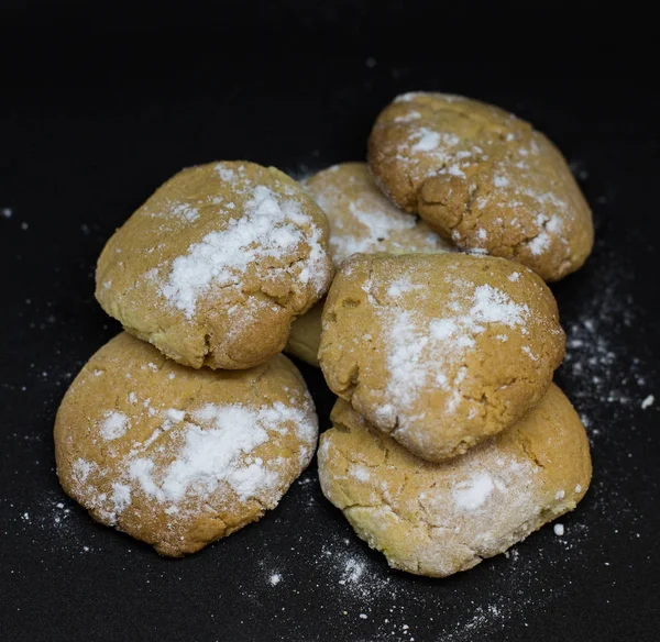 Gâteau Fait Maison Avec Amidon Poudre Sucre — Photo