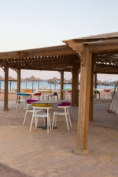 Vista Cafetería Playa Complejo Taba Sinaí Del Sur Egipto — Foto de Stock