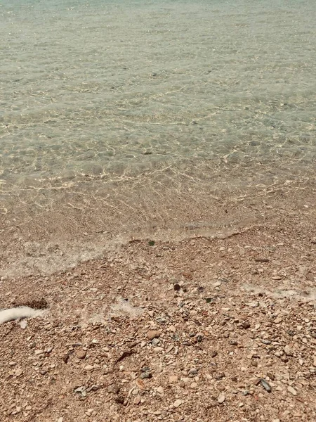 Background Vertical Marine Shot Transparent Sea Water Coastline Pebbles Close — Stock Photo, Image