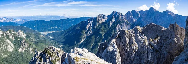 Mountain Outdoors Wide Angle View Valley Triglav Trekking Travel Top — Stock Photo, Image