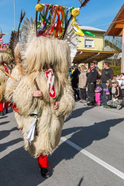 Vir, Slovenya - 3rd Mart 2019: Slovence Ulusal maskeleri 