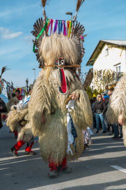 Vir, Slovenya - 3rd Mart 2019: Slovence Ulusal maskeleri 