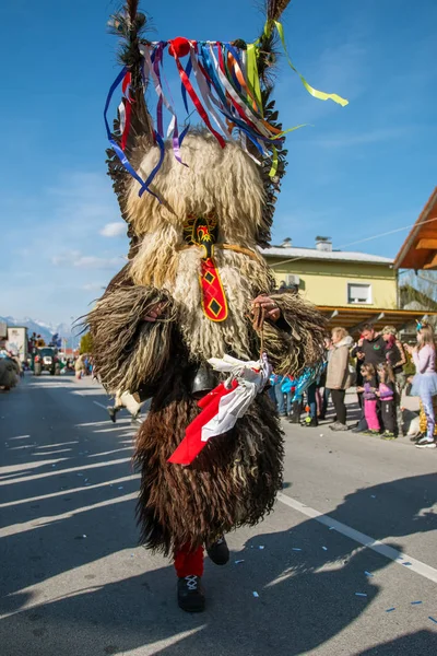 Vir Slovenia March 3Rd 2019 Slovene National Masks Kurent Dancing — Stock Photo, Image