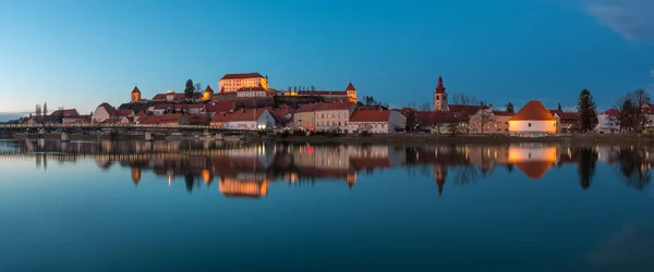 Panoráma Města Slovinska Nejstaršího Města Ptuj Západu Slunce — Stock fotografie