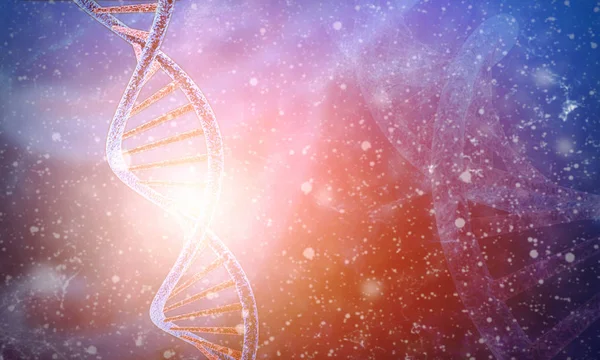 Rendering Dna Strukturen Färg Bakgrunden — Stockfoto