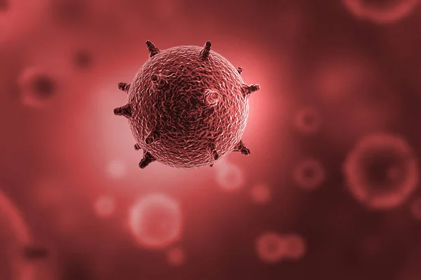 Sel Virus Merah Untuk Latar Belakang Ilustrasi Render — Stok Foto