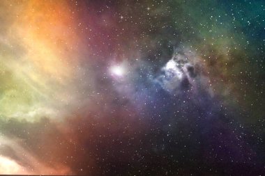 Yıldızlar ve nebula ile gece gökyüzü 