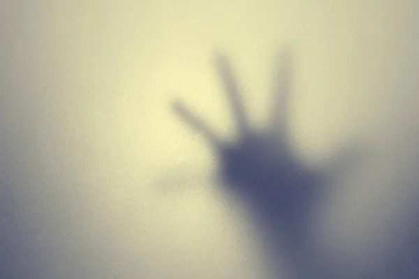 Shadow Hand Frosted Glass — Stock Photo, Image