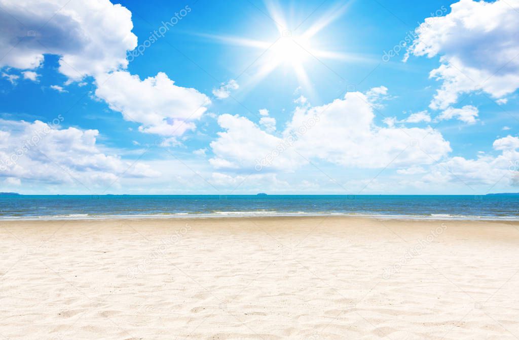 empty tropical beach in sunny day