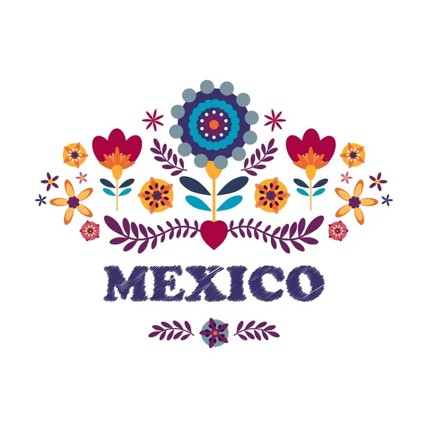 Мексиканская Традиционная Текстильная Вышивка — стоковый вектор