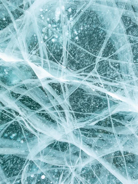 Contexte et texture de la surface gelée du lac Baïkal en winte — Photo