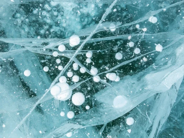 Fond abstrait de surface gelée du lac Baïkal en hiver . — Photo