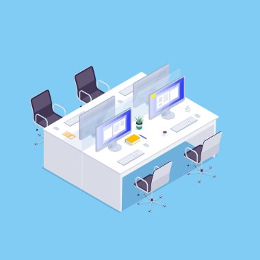 İzometrik ortak işyeri kavramı.