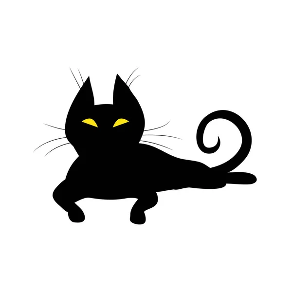 Silhueta De Gato Preto. Entregue A Ilustração Do Desenho Isolada No Fundo  Branco. Ilustraciones svg, vectoriales, clip art vectorizado libre de  derechos. Image 32380543