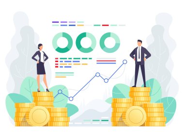 Pazar büyüme grafik vektör kavramı.