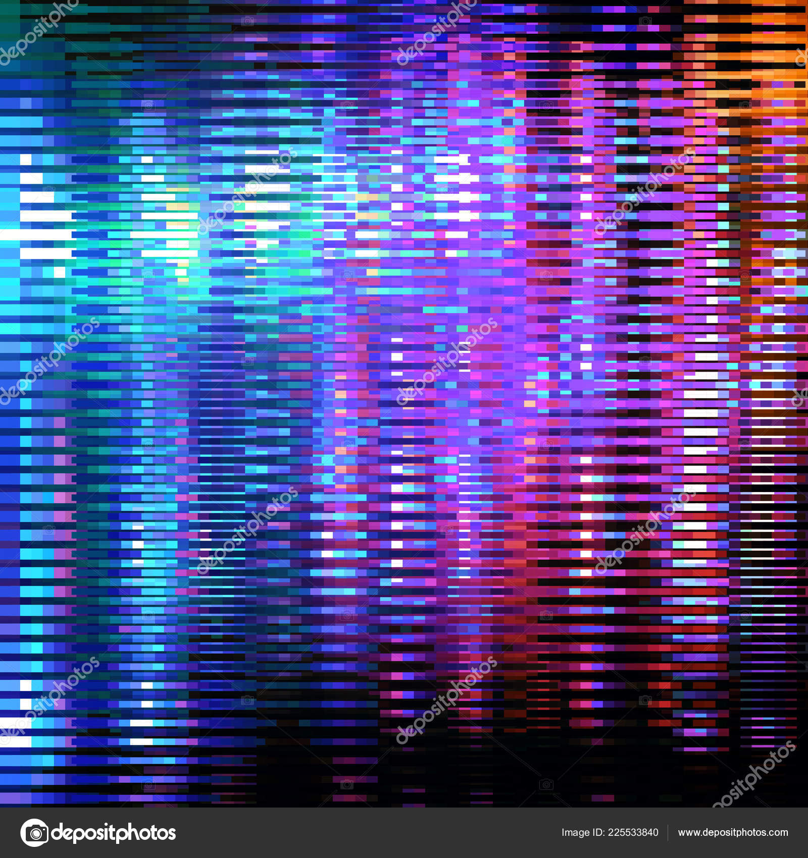 Background from Colored Stripes with Glitch Effect Stock Photo