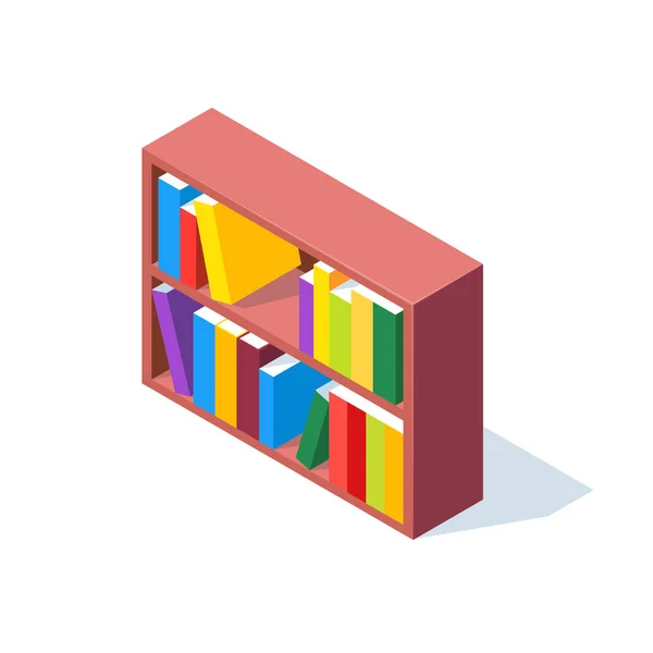 Librería isométrica aislada . — Vector de stock