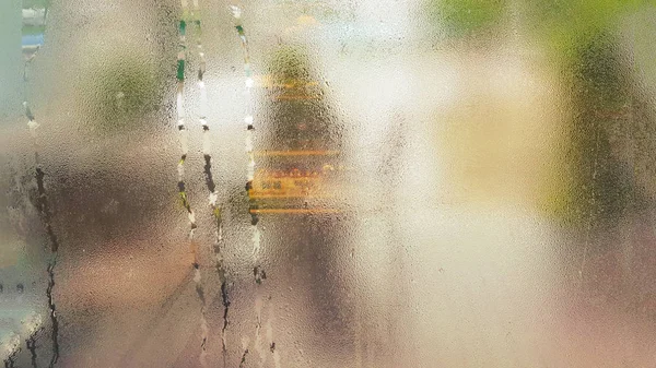 Vodní Kapka Abstraktní Pozadí Textury Záře Slunečního Záření Ranní Rainyday — Stock fotografie