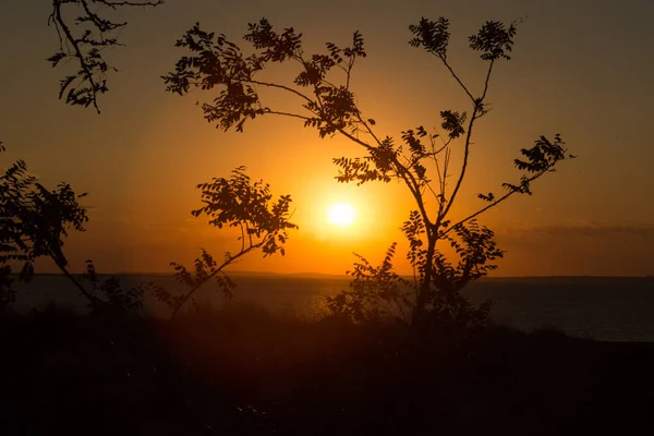 Sıcak bir akşam deniz güzel gün batımı