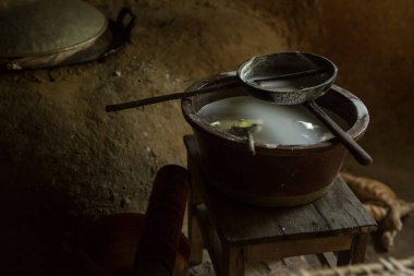 geleneksel Vietnam pot kek karışımı ile pirinç kağıttan yapılmış