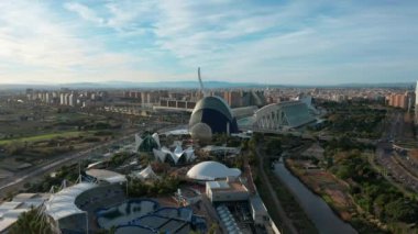 Valencia İspanya. Hava görüntüsü. Sanat ve Bilim Şehri.