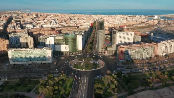 Vista aérea. Épico Valência, Espanha, Cidade inteira . — Vídeo de Stock