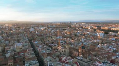 Hava görüntüsü. Valencia şehri. Panorama.