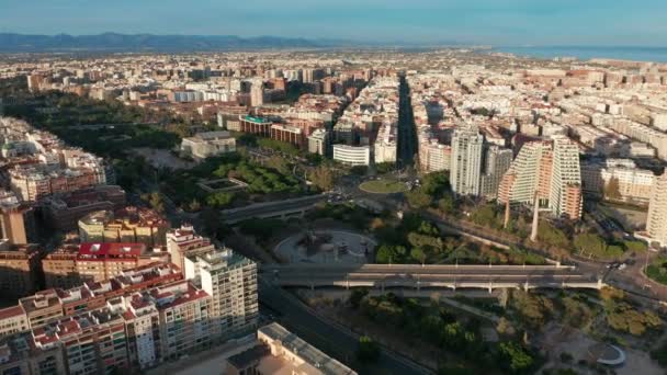 Вид з повітря. Місто Валенсія. Панорама. — стокове відео