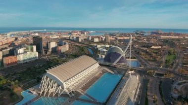 Valencia İspanya. Hava görüntüsü. Sanat ve Bilim Şehri.