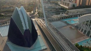 Valencia İspanya. Hava görüntüsü. Sanat ve Bilim Şehri.