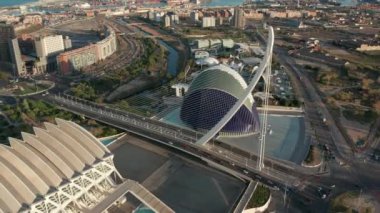 Valencia İspanya. Hava görüntüsü. Sanat ve Bilim Şehri.