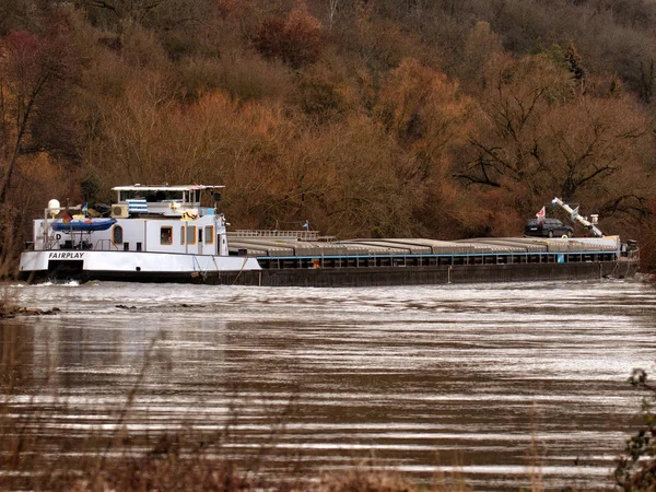 Barge River Main — Stock Photo, Image