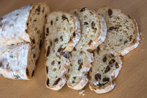 Gâteau Noël Dresdner Avec Sucre — Photo