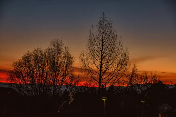 Kleurrijke Sunrise Februari — Stockfoto