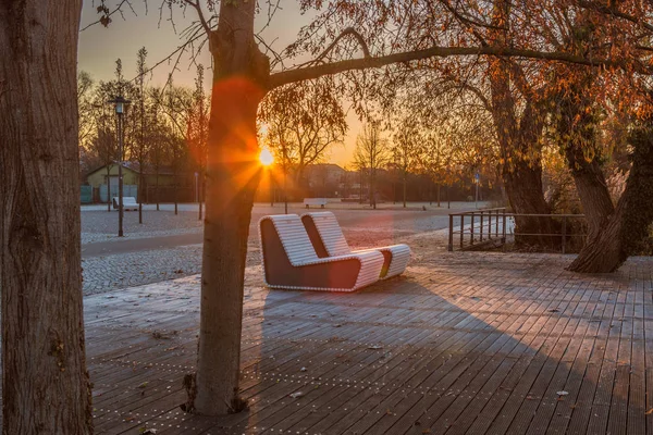 Lever Soleil Dans Parc — Photo