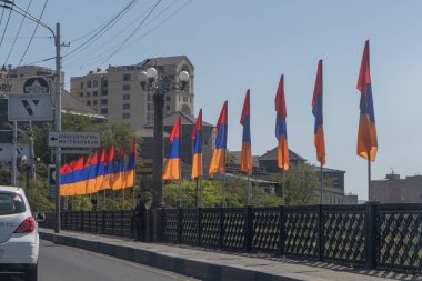 Başkent Erivan 'da Ermeni bayrakları dalgalanıyor