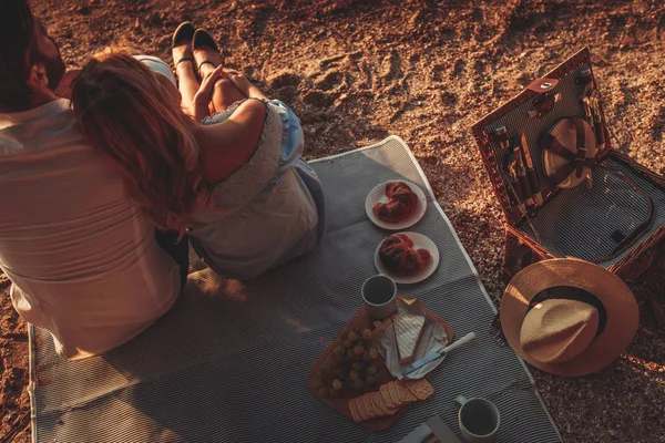 Shot Young Couple Enjoying Picnic — Stock Photo, Image