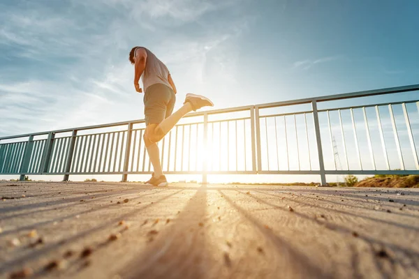 Hombre Atleta Afroamericano Corriendo Aire Libre —  Fotos de Stock