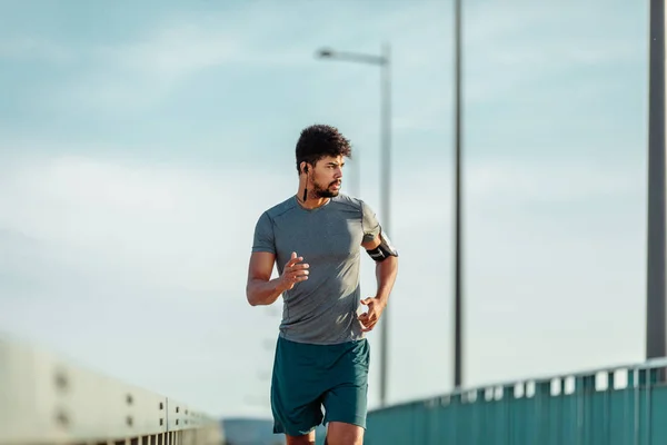 Hombre Atleta Afroamericano Corriendo —  Fotos de Stock