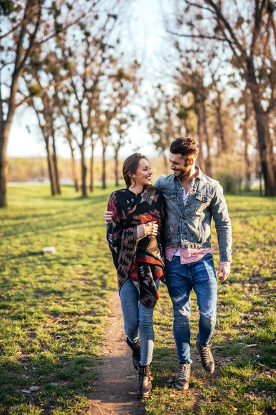 Perfect Walk Sunny Day Boyfriend — Stock Photo, Image