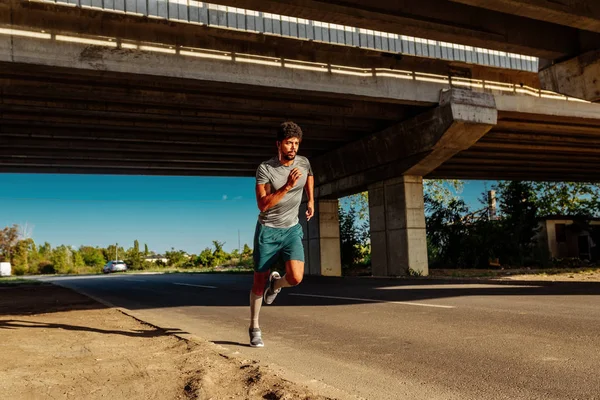 Hombre Atleta Afroamericano Corriendo Aire Libre —  Fotos de Stock